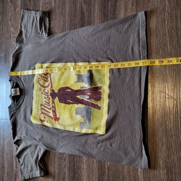 Nashville Music City Skyline Cowboy Silhouette Graphic Print Tee Shirt Medium - Picture 5 of 5